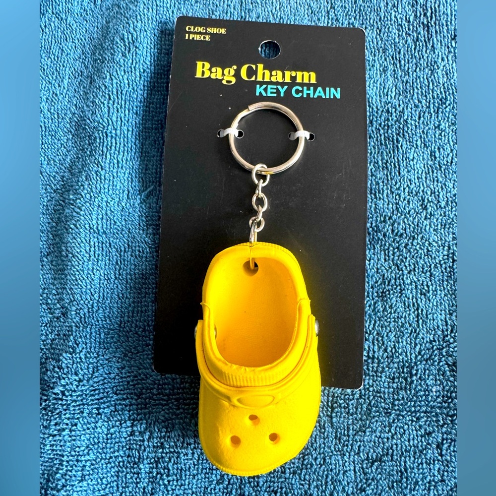 Yellow, Green or Pink Clog Shoe Bag Charm Keychain